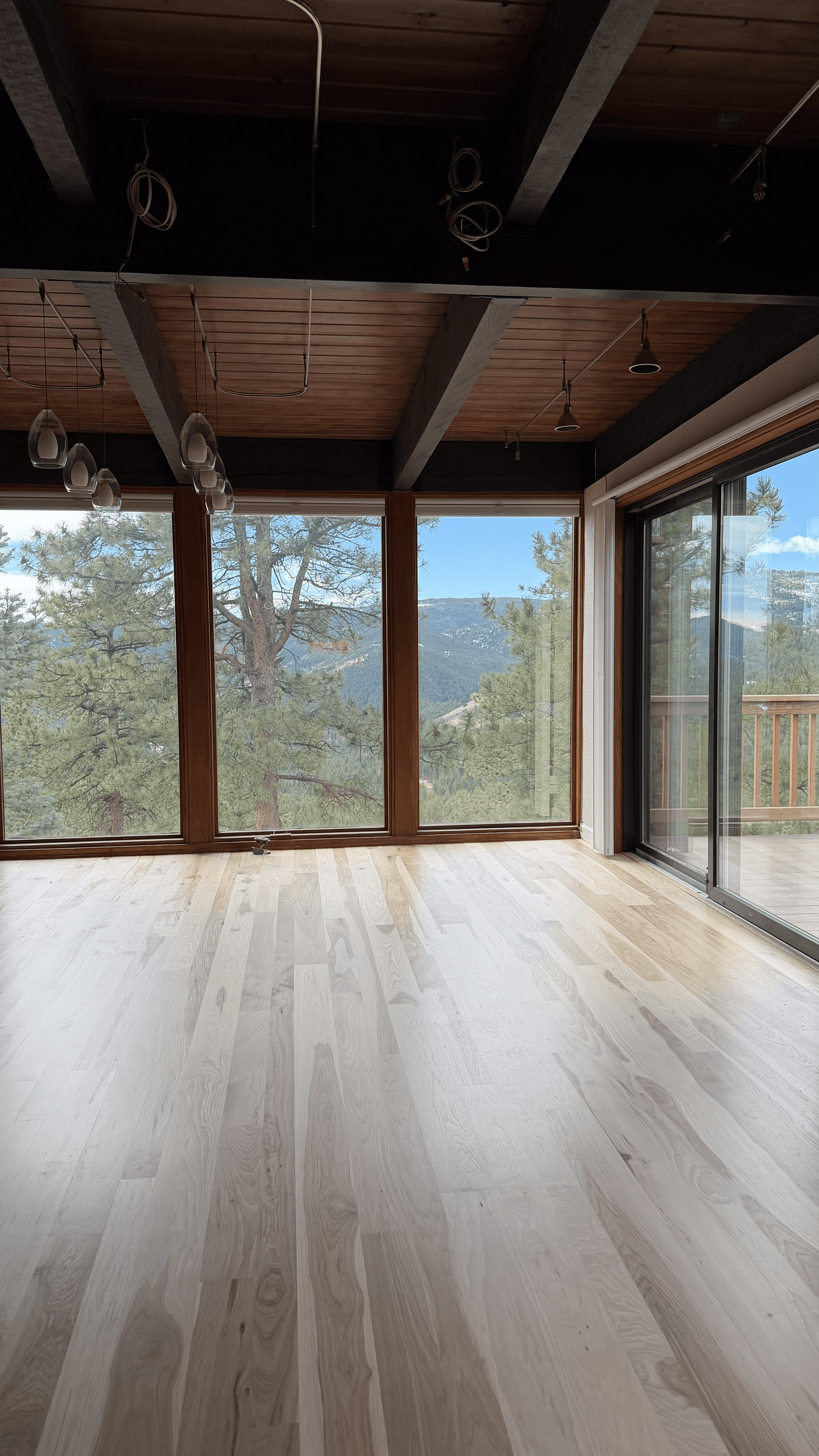 Hickory floors with clear coat in Morrison, Colorado